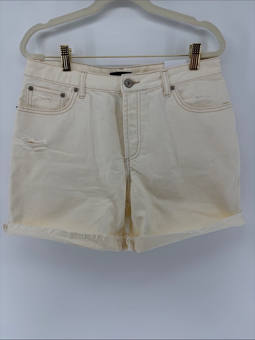 House of Harlow High Rise Mom Bermuda Shorts Cream - *read*
